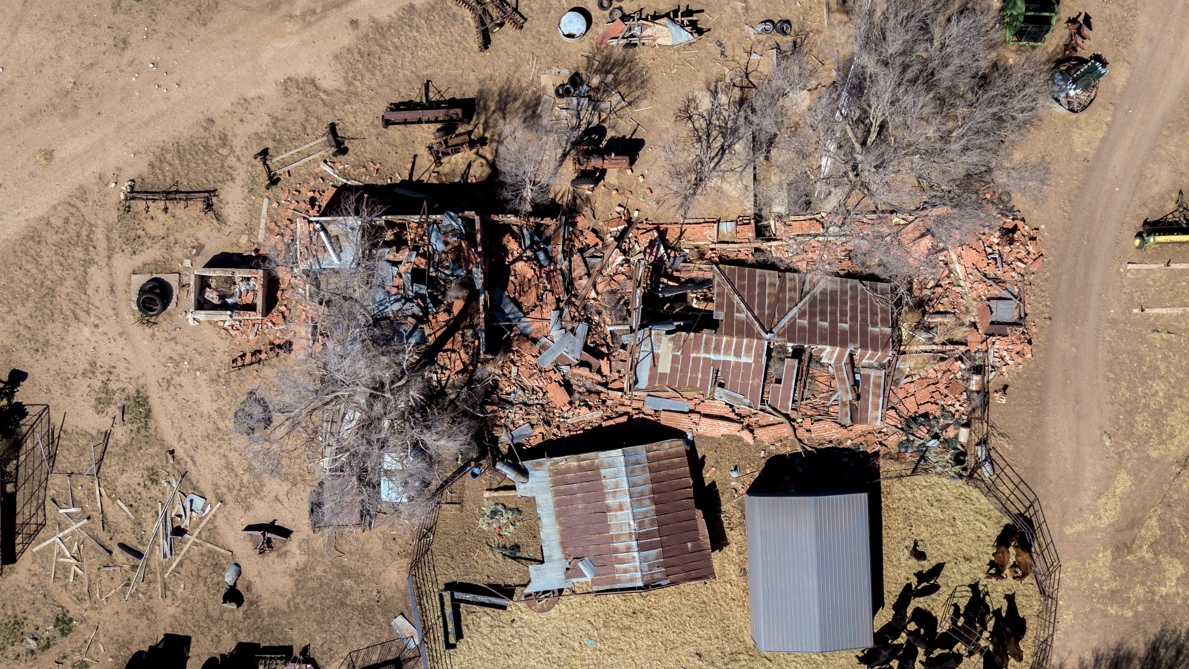 Ruins of Farmers Co-Op gin in Enochs — Enochs, Bailey County, Texas