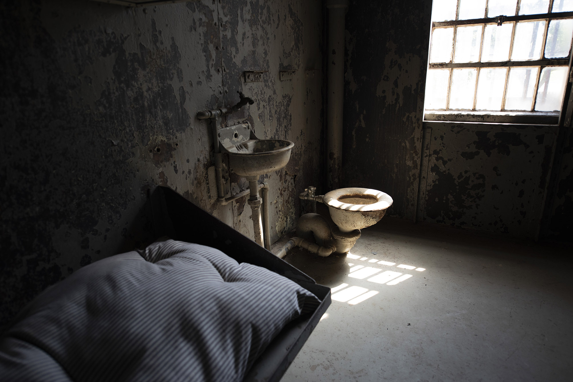 Inside a cell at the historic Sutton County Jail